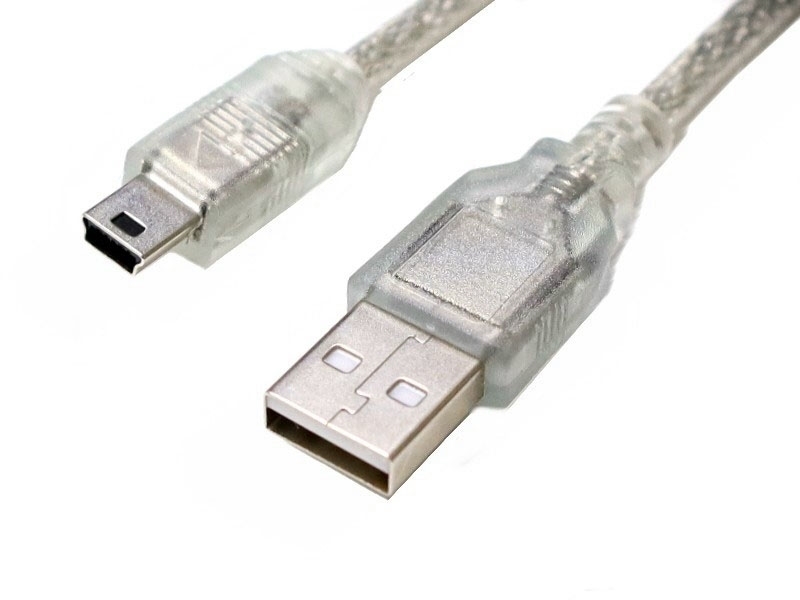 USB A公-Mini 5P 透明線 1米